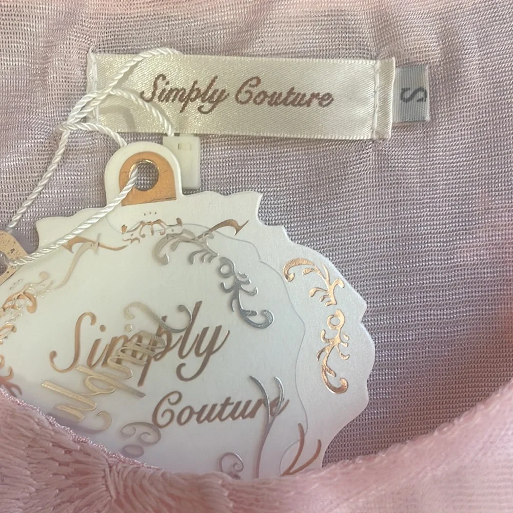 Simply Couture Pink Floral Layered sheer lace Baby doll, Tunic Dress,Size Small - Picture 5 of 11